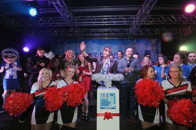 Wigan's Christmas Cracker lights switch on - X-Factor contestant Kye Sones and company on stage at the big switch on 2012.