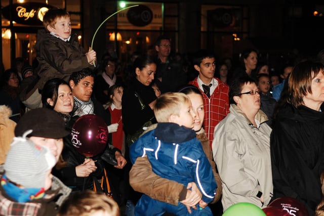 Crowds at the switch on of Harrogate’s Christmas lights in 2009.