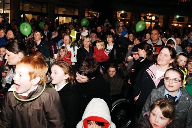 Crowds at the switch on of Harrogate’s Christmas lights in 2009.