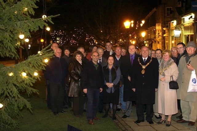 The gathering for the switching on of the Christmas Tree lights on Montpellier Parade, Harrogate back in 2003.