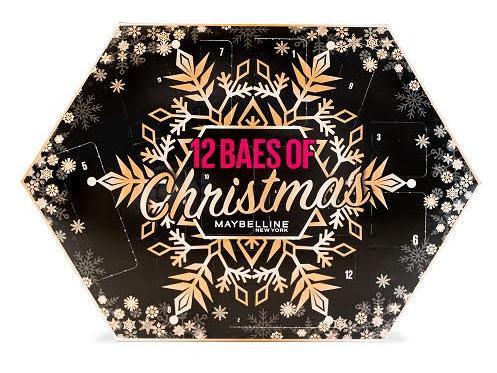 Maybelline 12 Baes of Christmas Advent Calendar, £49.99, at Sainsbury's and Argos. Each door houses a full-size Maybelline make-up product, including Lash Sensational Mascara and Tattoo Liner Liquid Ink.