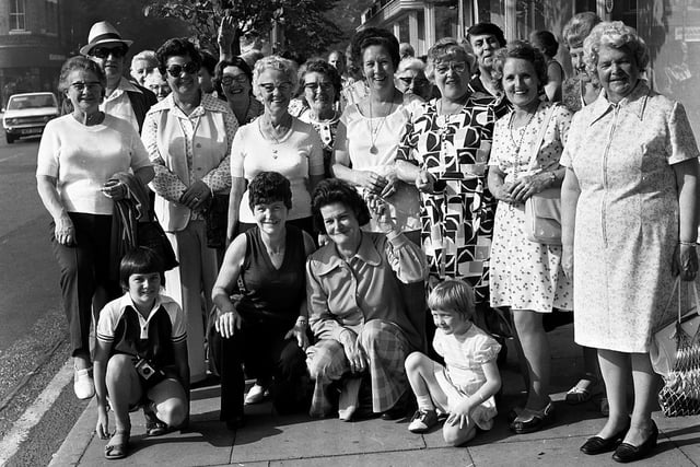 RETRO 1976 - Members of Wigan Ladies Circle pictured at The Gas Showrooms by the Market Square, Wigan, as they get ready for a relaxing trip aboard a canal narrowboat.