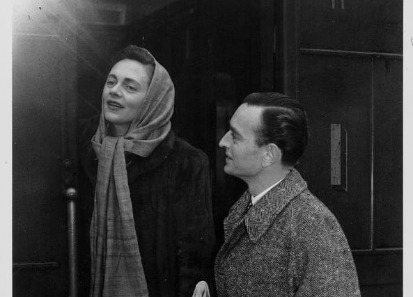 Actress Celia Johnson and director David Lean, boarding a train together at Victoria Station, headed to Paris to receive an award for their film 'Brief Encounter' which was filmed at Carnforth Railway Station