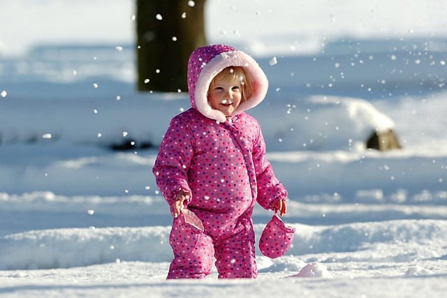 Trinity Grace, who was 20 months old, enjoyed her first snow fall.