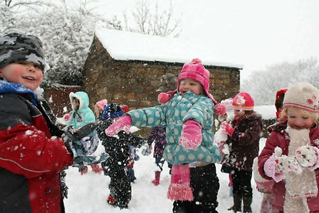 The cold didn't bother Crigglestone nursery children.