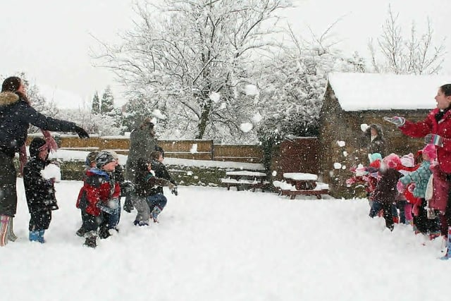 Children and staff at Crigglestone nursery.