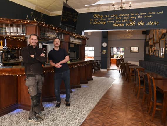 Mark Skeffington and Anthony Newman, owners of Barney's pub on Church Street, Preston, following the refurbishment