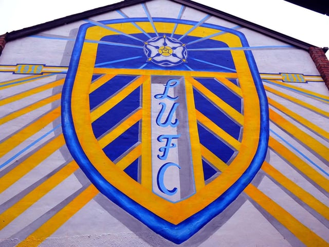 Shane Green, from Otley, created this mural of the Leeds United badge across two end of terraces on Tilbury Mount in Holbeck, near the footbridge for the M621 (photo: Simon Hulme).