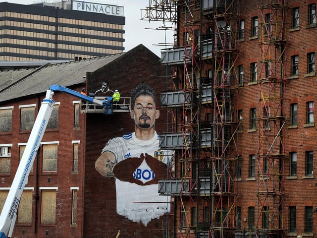 This artwork of the 'Yorkshire Pirlo' Kalvin Phillips is underway (photo: Simon Hulme).