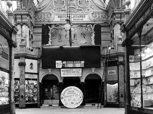 Located in the County Arcade the Mecca Locarno Ballroom is nothing short of a city institution. It opened in November 1938 and closed in 1969 by which time  new venue had been opened in the Merrion Centre. This picture was taken sometime in  the 1960s.
