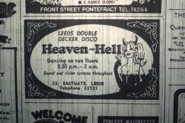 Heaven and Hell on Eastgate was one of Leeds’ first nightclubs to embrace the ‘dual dance floor’ concept and, by the late 1970s, had become well-known as a punk and alternative venue.