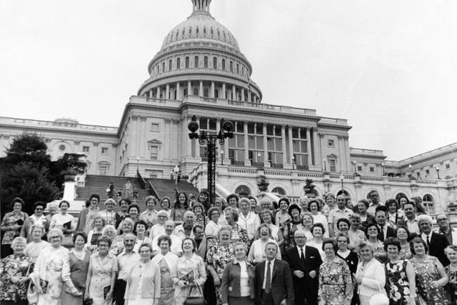 Women's Circle visit to the United States in September 1972. Members are pictured in front of the Capitol Building where they had just seen the Senate in session.