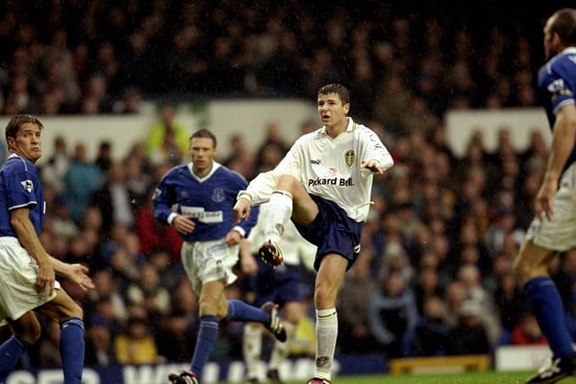 Michael Bridges scores his second goal against Everton at Goodison Park in September 1999. The finished 4-4.