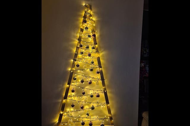 This contemporary take on the traditional Christmas tree was shared by Leanne Lewicki