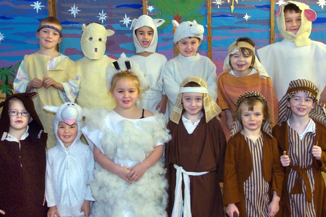 Children at Rillington Primary with their performance of The Grumpy Sheep.