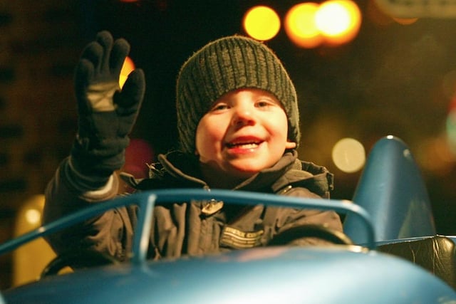 Thomas Parker (4) gives a wave in Normanton in 2005.