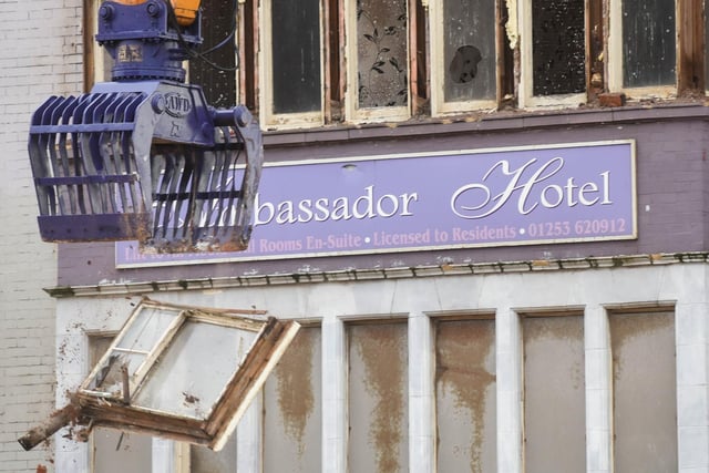 Demolition of the Ambassador Hotel on Blackpool Promenade