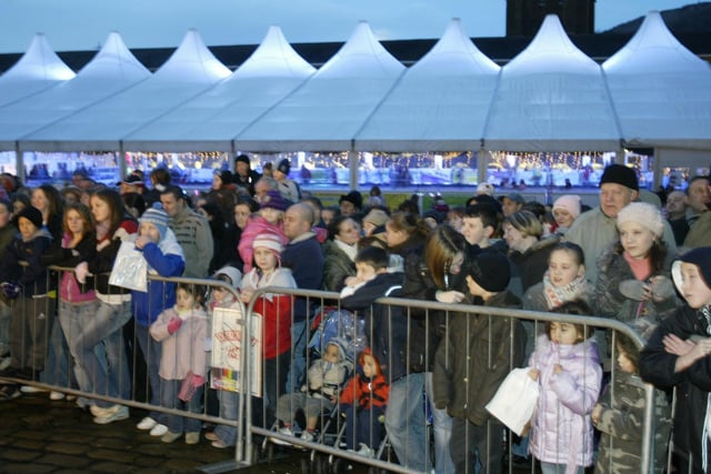 Christmas lights switch on at the Piece Hal in 2007.