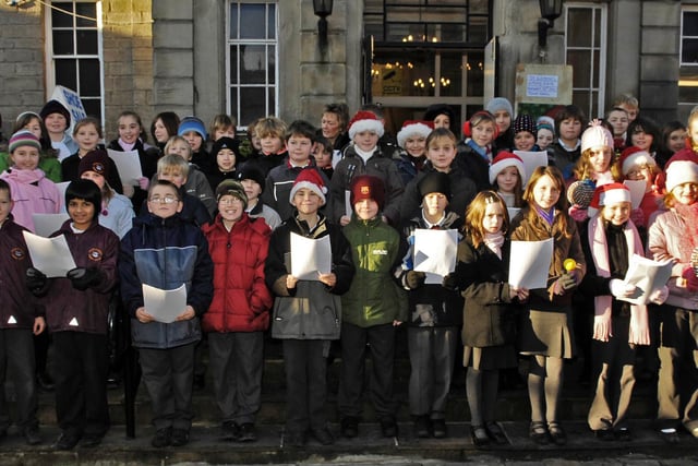 Carol singing in Wetherby Market Place back in 2007.
