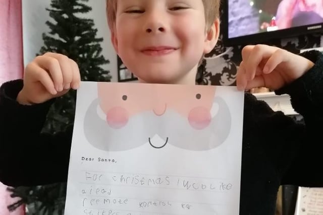 Sent in by Tamara Barker. Arthur, aged 5, with his letter
