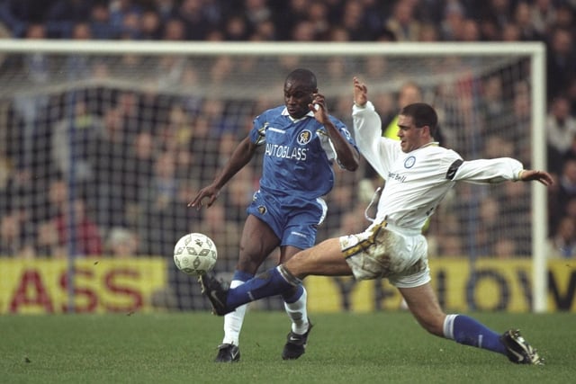 Bruno Ribeiro stretches to tackle Chelsea's Frank Sinclair.