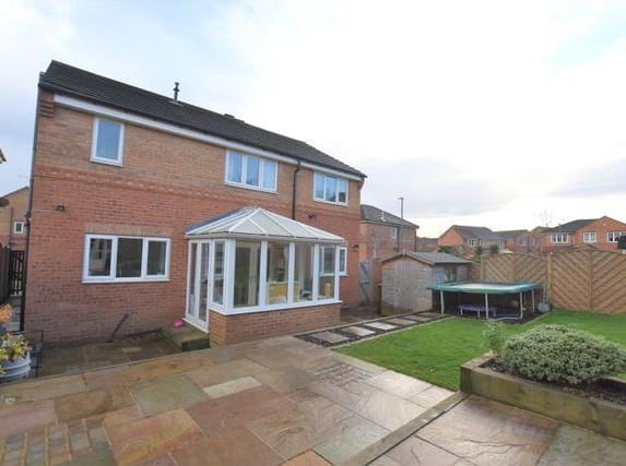 It has a good sized landscaped garden with patio area ideal for summer barbecues. It is on the market for £350,000 with Manning Stainton.