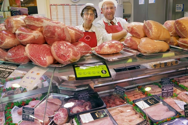 Traders open in Castleford Market during lockdown. Janet Robinson and Lee Bates.
