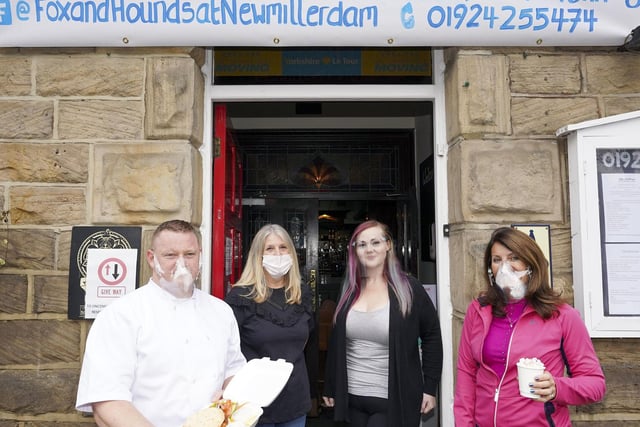 Fox & Hounds at Newmillerdam are doing takeaway. L-r Grant Crossley, Mandy Wilkinson,Gemma Woodhouse and Jackie Stanton. Picture Scott Merrylees