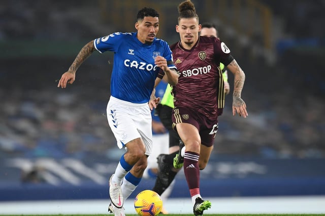 8 - Comfortable in possession, played some lovely passes, when Everton got past him Leeds looked vulnerable. Pressed high up the pitch to keep them pinned as often as he could. Photo by Peter Powell - Pool/Getty Images.