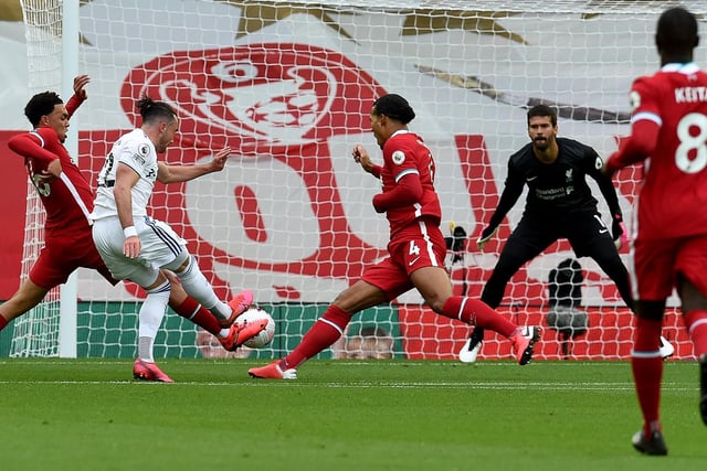 Harrison then returned to Leeds on a third season-long loan and made an immediate impact on his first Premier League start by netting a superb goal at Liverpool in a 4-3 thriller. Photo by John Powell/Liverpool FC via Getty Images.