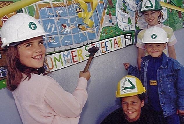 Participants in a summer street art project hosted by Waystone in 1997.