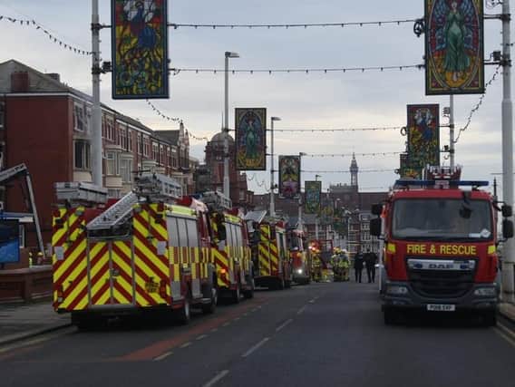Fire crews at the scene in Blackpool
