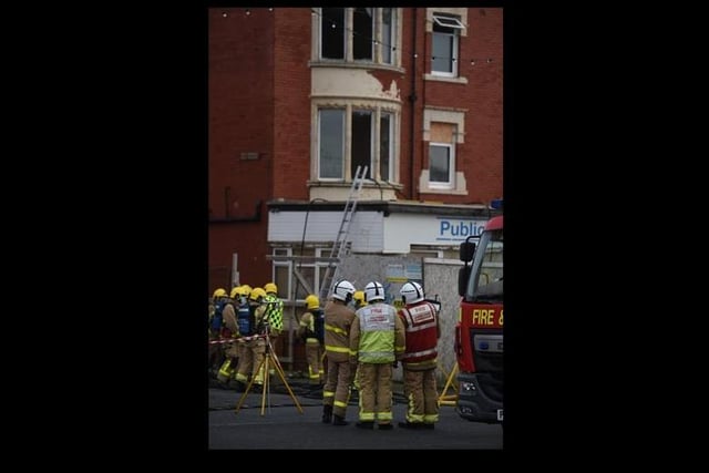 It is believed the blaze is at the derelict New Hacketts Hotel