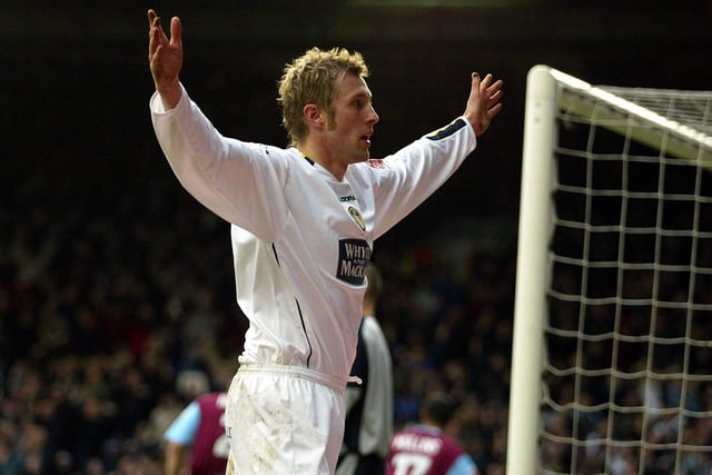 Rob Hulse celebrates after putting Leeds in front just after the break, converting an Aaron Lennon cross.
