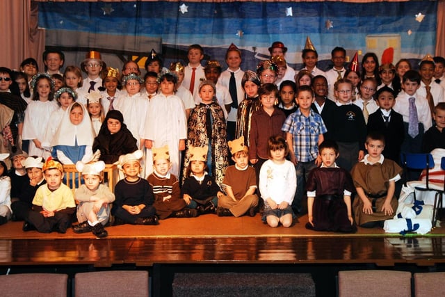 The cast of the Darley School Nativity ‘Jesus’s Christmas Party’ back in 2009.
