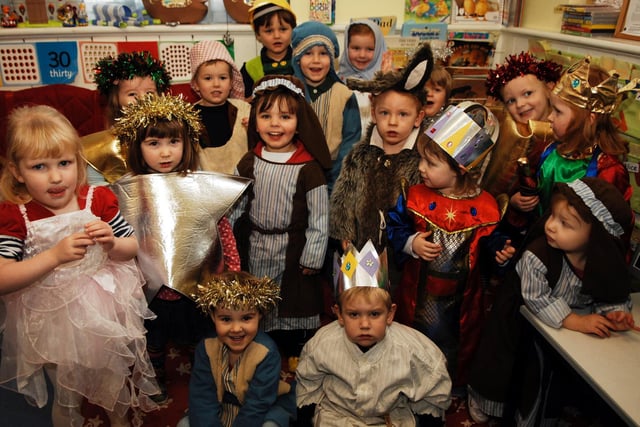 The cast of the Clifford Pre-school Nativity in 2009.