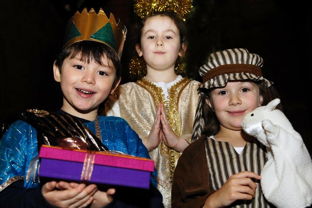 Cast members of the Beckwithshaw Primary School Nativity play in 2007.