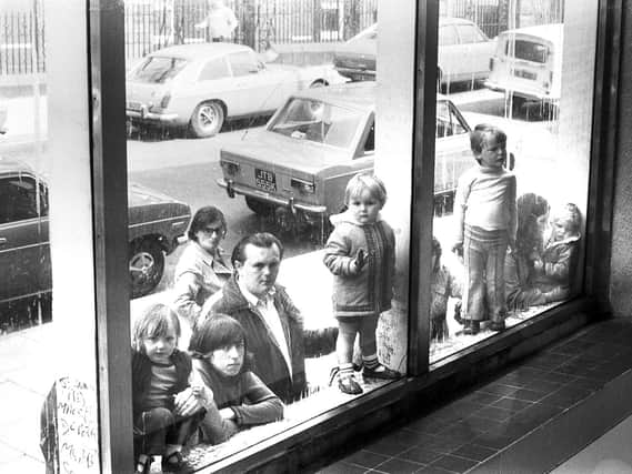 Who remembers watching swimmers and divers through the window of  Wigan International Pool? This picture was taken in 1974