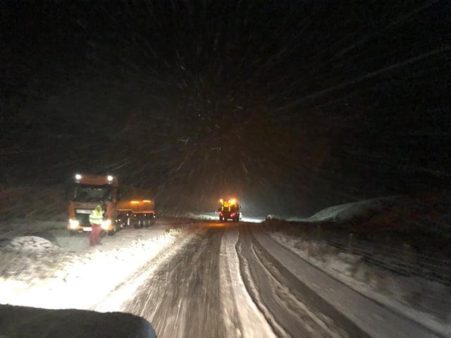 This was the scene near Newby Head pass on Wednesday night into Thursday morning.