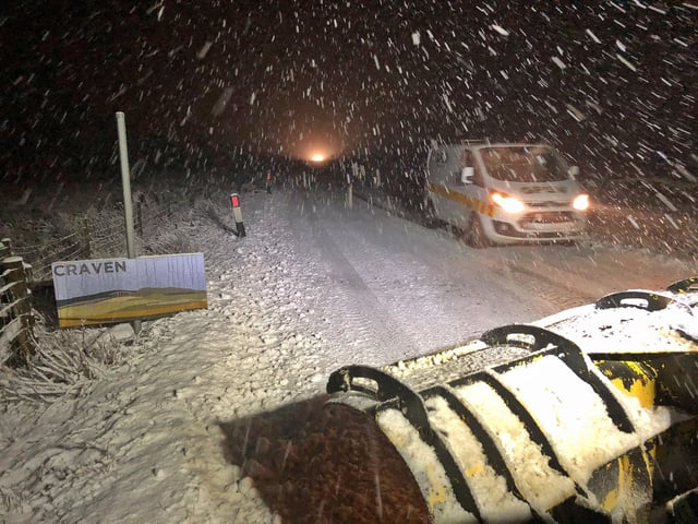 This was how Craven looked as gritters and snow plough tractors headed out