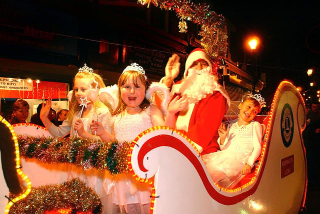 Santa arrives at the Normanton Christmas lights switch on in Noember 2004.