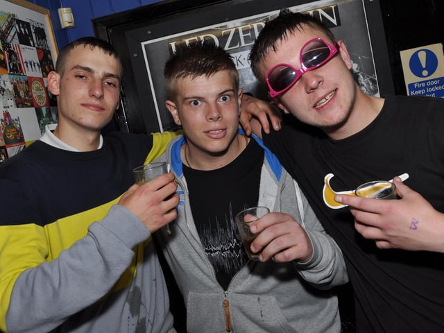 Tom, Jake and Harry pose for the camera, in 2011.