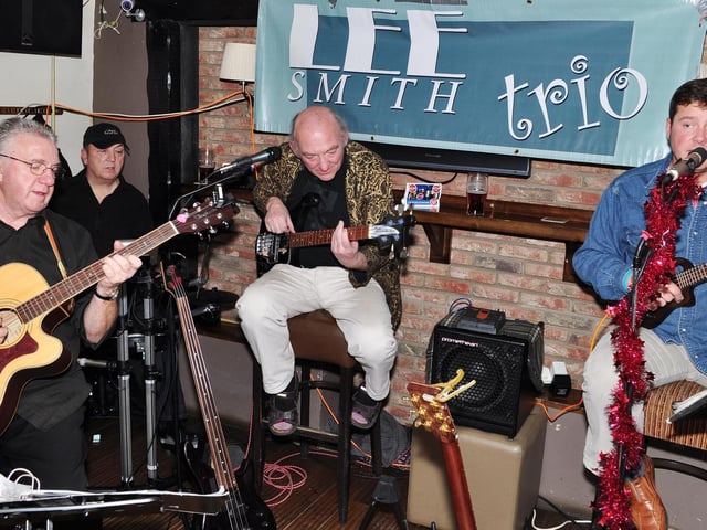 Jim, Jeff, Mike and Robin are The Lee Smith Trio, in Pickering in 2011.