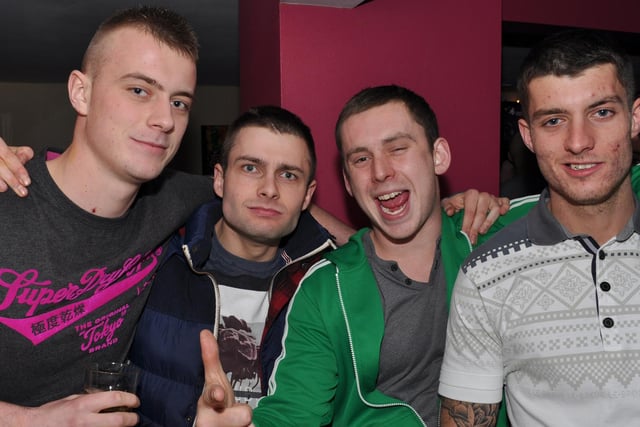 Dan, Josh, Tom and Dec in The George, Malton, in 2012.