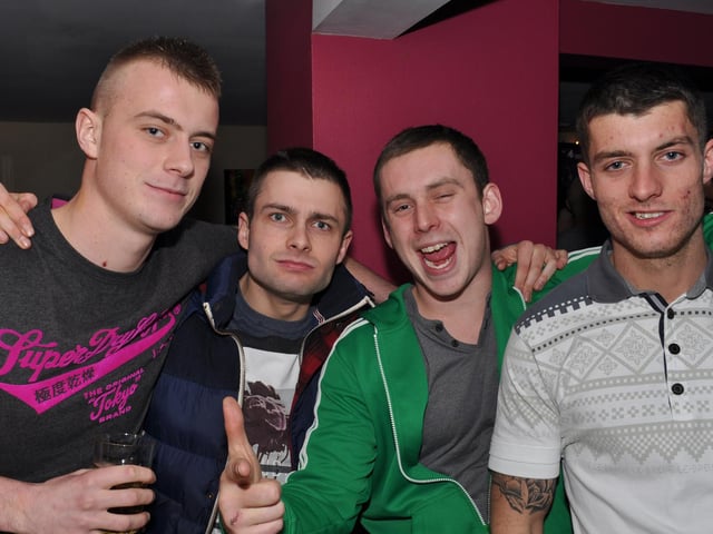 Dan, Josh, Tom and Dec in The George, Malton, in 2012.