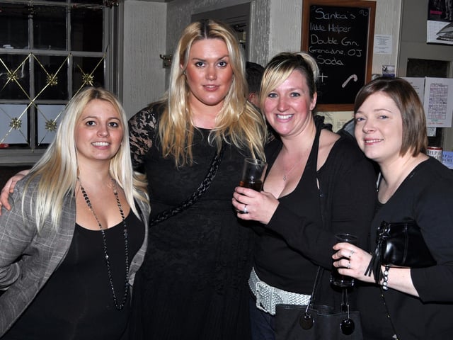 Becky, Sophie, Paula and Sonya in The Jockey, Malton, in 2012.