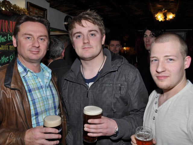 Mike, Steve and Chris in the Tap and Spile, in 2013.