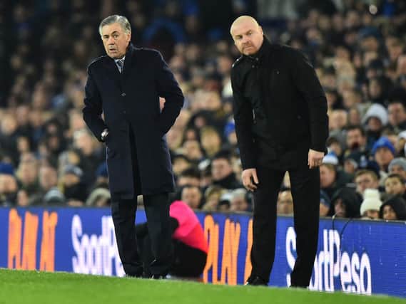 Burnley boss Sean Dyche and Everton manager Carlo Ancelotti