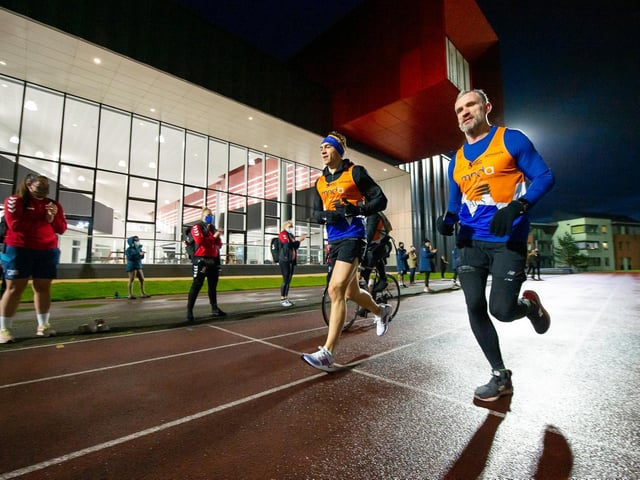 Sinfield and Peacock putting in the miles.