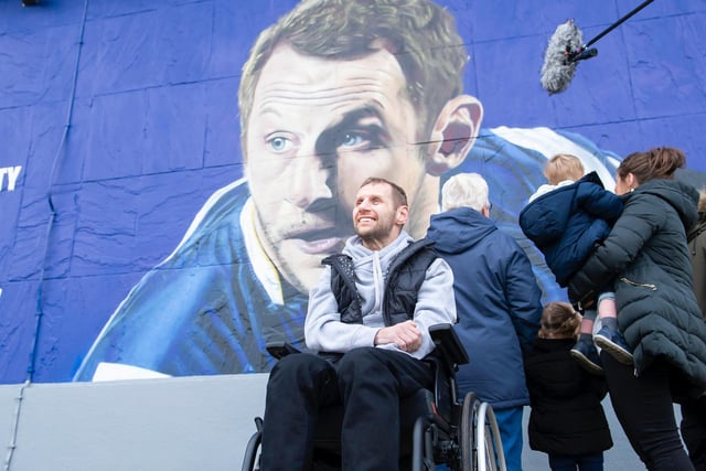 The mural, painted by northern street artist Akse, includes an inspirational quote from Burrow recognising his enormous contribution to the city.